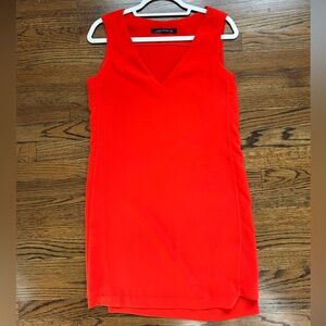 Zara Woman red v-neck shift dress